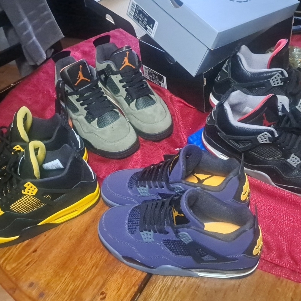 Jordan Men’s Sneakers - Purple/Yellow, Olive/Orange, Black/Yellow